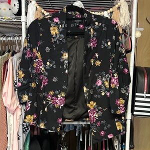 Torrid Black Floral Blazer